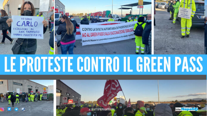 No Green pass, presidio e blocco a San Tammaro: 