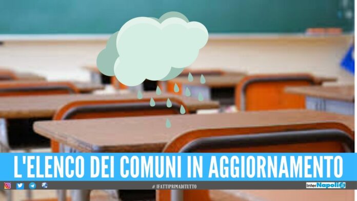 Allerta meteo scuole chiuse anche a Giugliano, Marano, Melito e Mugnano