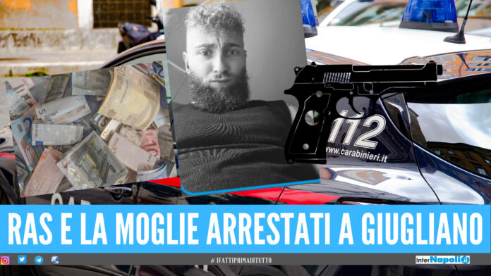 Blitz a Giugliano, in manette latitante del clan e la moglie soldi, droga e armi in casa