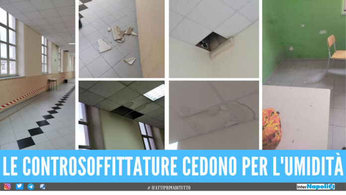 Danni alla scuola I.T.I. Fermi – Gadda di Napoli, foto Francesco Emilio Borrelli