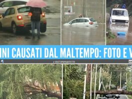 Auto intrappolate a Giugliano e Villaricca, alberi caduti a Varcaturo e Pomigliano
