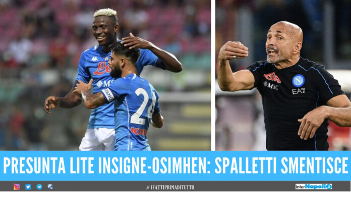 Sulla sinistra Insigne e Osimhen, sulla destra Luciano Spalletti
