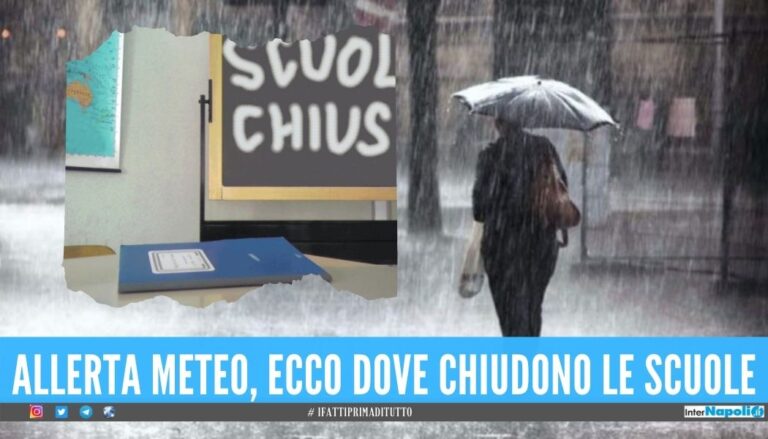 Allerta meteo. Scuole chiuse a Giugliano, Mugnano, Villaricca, Marano, Calvizzano