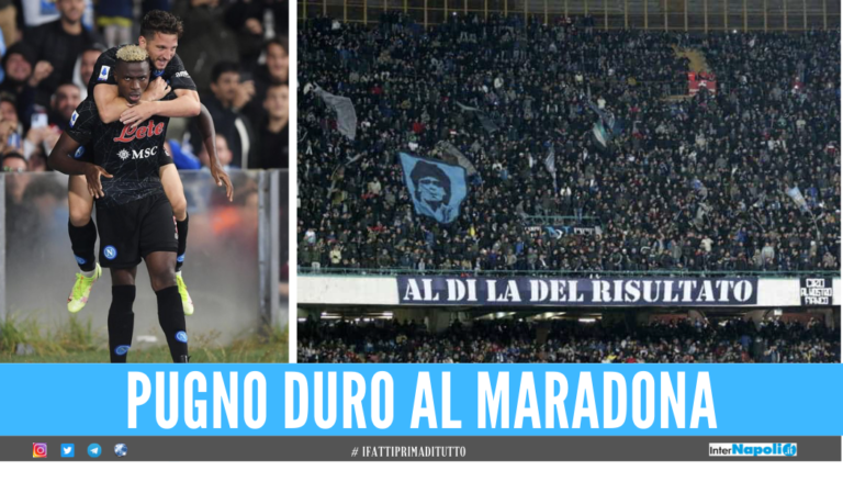 Scavalcamenti in Curva B durante Napoli-Torino, Daspo per 11 tifosi azzurri