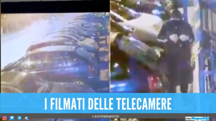 Sant'Antimo, sorpreso a scassinare le auto all'esterno di un locale: il video