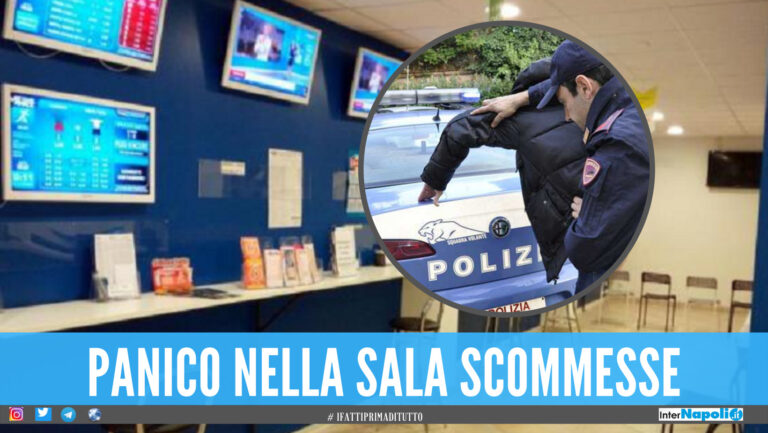 Napoli, 49enne distrugge monitor nella sala scommesse e picchia i poliziotti: arrestato