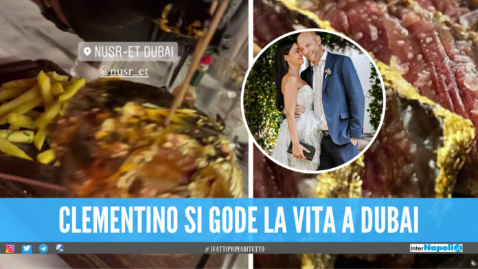 Panino e bistecca d'oro da 2mila euro, cena di lusso per Clementino da Salt Bae