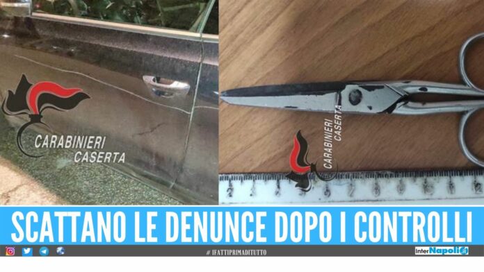 Rigava le auto in sosta ad Aversa, beccato l'uomo con le forbici