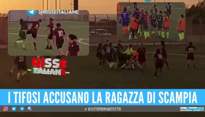 Rissa tra calciatrici alla partita Salernitana-Villaricca volano calci e spinte
