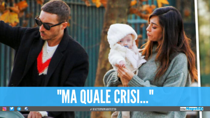 Antonino Spinalbanese e Belen Rodriguez con la piccola Luna Marì