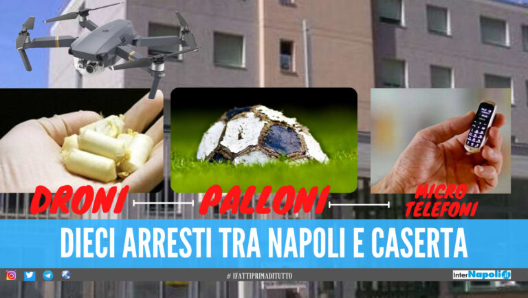 Droga nei palloni, droni e telefoni: così si spacciava nel carcere in Campania