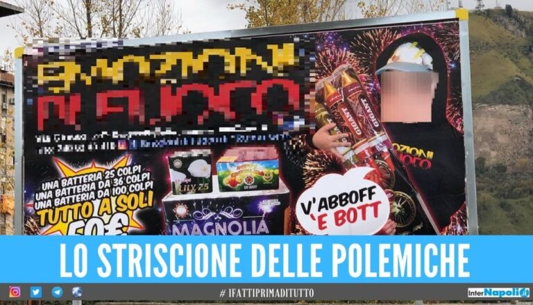 “V’abboff’ ‘e bott”, a Napoli pubblicità choc col bimbo per vendere fuochi a Capodanno