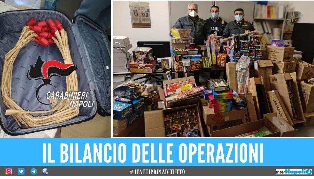 Capodanno pericoloso tra Napoli e Caserta, sequestrata 1 tonnellata di botti