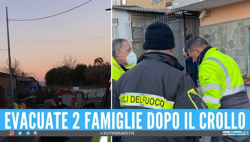 Sprofonda strada ai Camaldoli, evacuate 2 famiglie: interrotti collegamenti con la zona ospedaliera