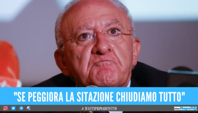Covid in Campania, De Luca avverte tutti: 