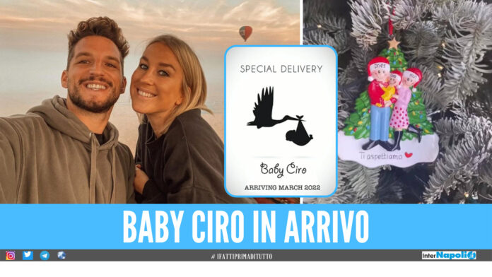 Dries Mertens e Kat Kerkhofs, a destra l'annucio di baby Ciro Mertens