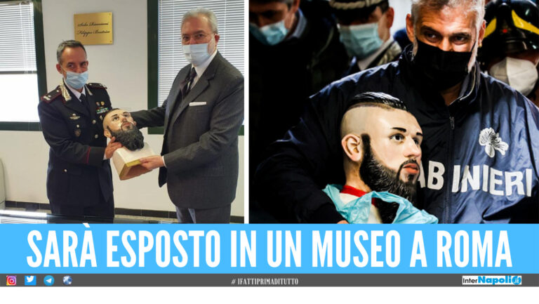 Emanuele Sibillo in esposizione, consegnato il busto del baby ras: andrà in un museo