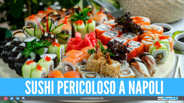 Sushi a Napoli, blitz in 12 locali all you can eat un ristorante chiuso e centinaia di Kg di prodotti sequestrati