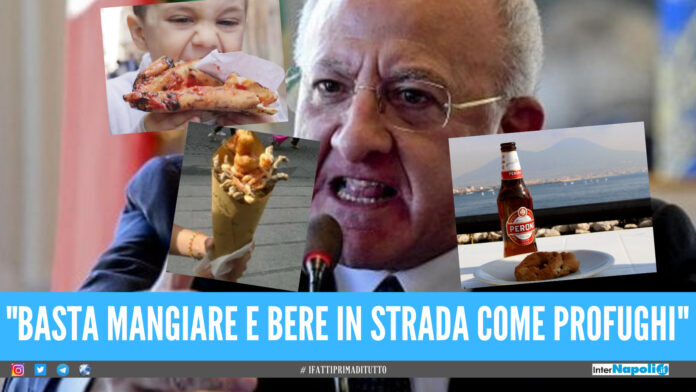 De Luca: «Basta fare i cafoni in strada con alcol e cibo, Napoli sarà come Barcellona»