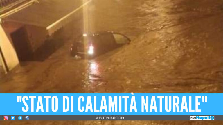 Strade come fiumi e allagamenti, disastro nel Casertano a causa del maltempo: inviati 40 volontari per i soccorsi