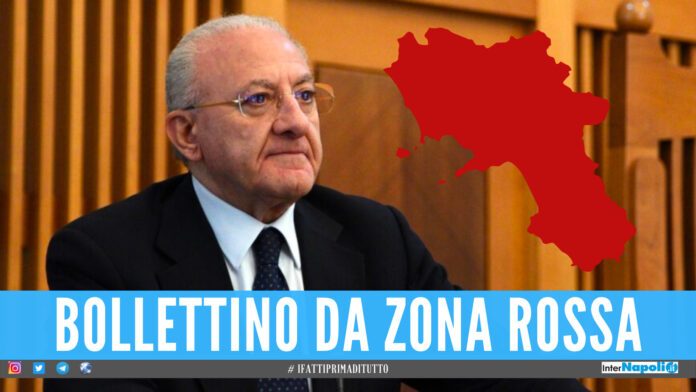 Bollettino Covid Campania, zona rossa