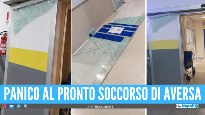 Paura all'ospedale di Aversa, paziente sfonda il pronto soccorso: «Dovete visitarmi prima di tutti»