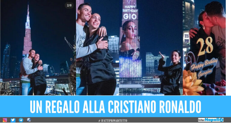 Foto di Georgina sul grattacielo più alto del mondo, la pazzia di Ronaldo per il compleanno della moglie