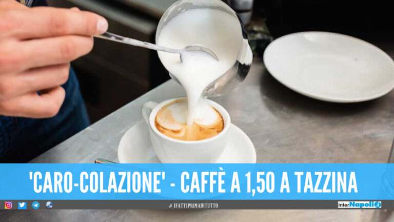 Colazione al bar, quanto ci costi: aumenti del 40%, il caffè sale a 1,50 euro