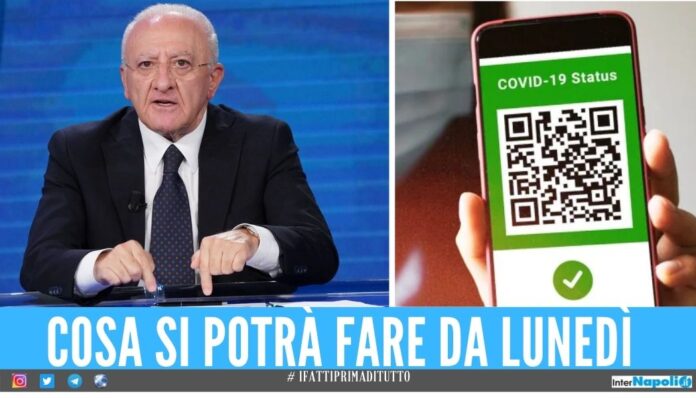 Lunedì Campania in zona gialla, De Luca: 