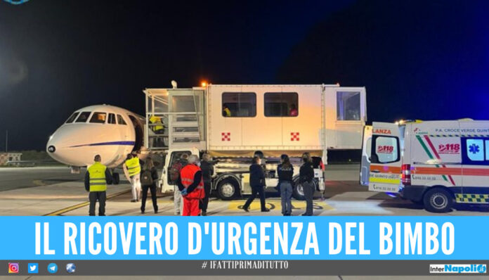 Neonato rischia la vita a 31 giorni, volo della speranza Napoli-Genova