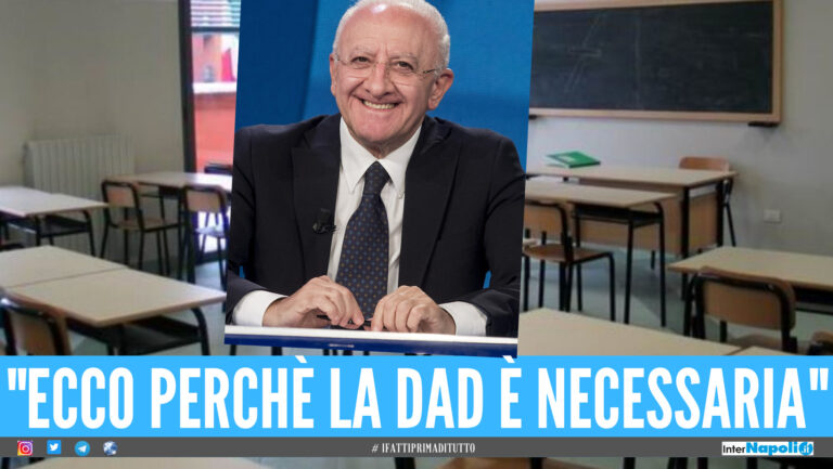 De Luca risponde al Governo: “Scuola in presenza danno irreparabile per i giovani, il picco è vicino”
