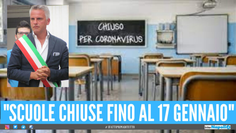E’ ufficiale, scuole chiuse fino al 17 gennaio in un Comune in provincia di Napoli. Il sindaco: “Tamponi gratis a tutti gli studenti”