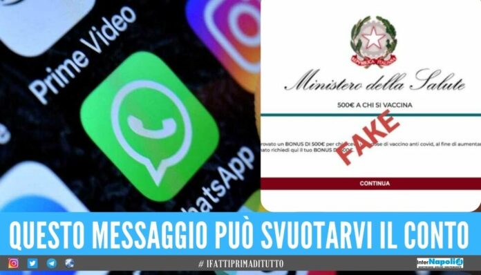 “Bonus di 500 euro per chi riceve il vaccino anti-Covid”, attenti alla truffa