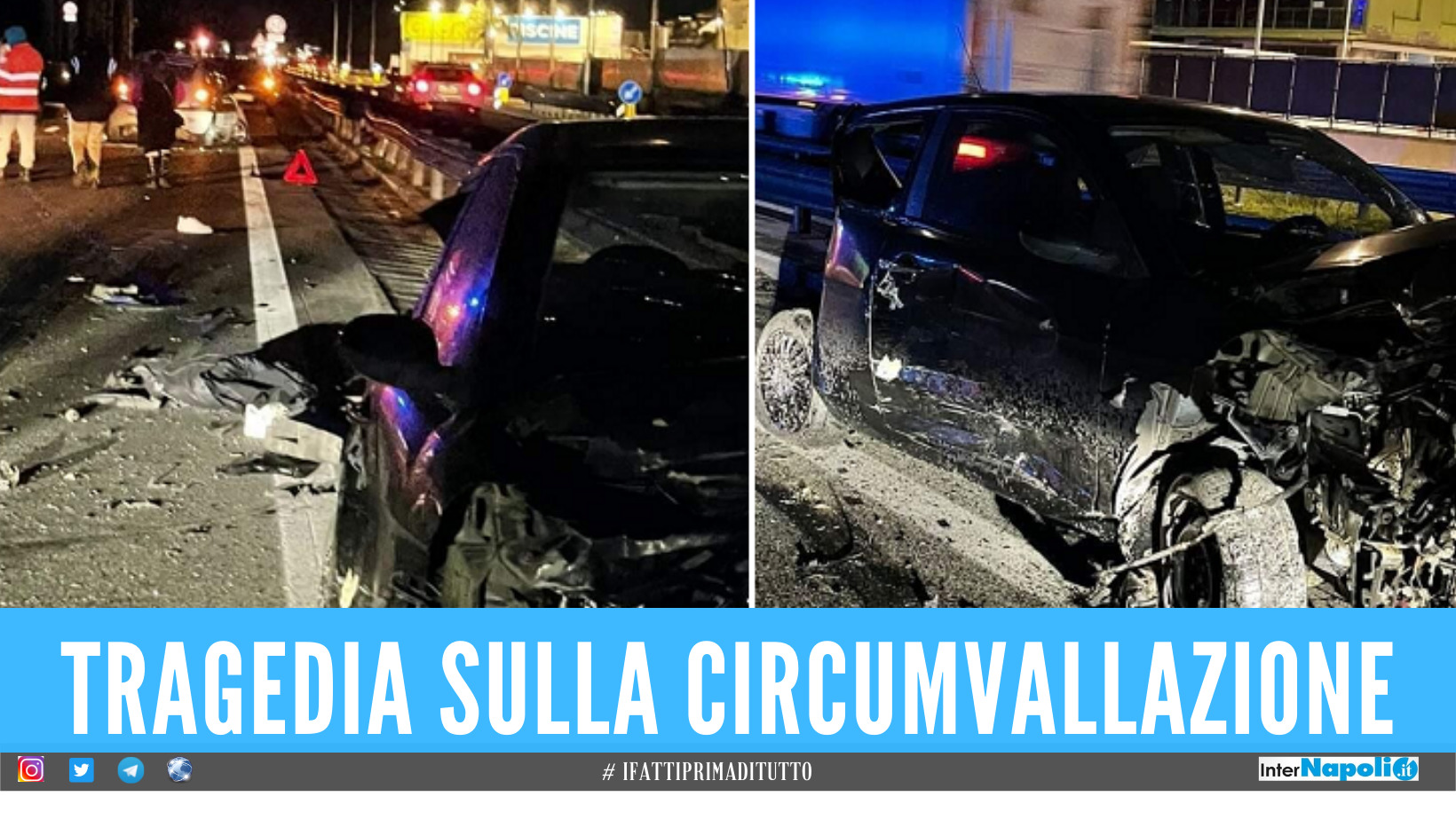 Tragedia a Giugliano, falciato dopo l'incidente sulla Circumvallazione