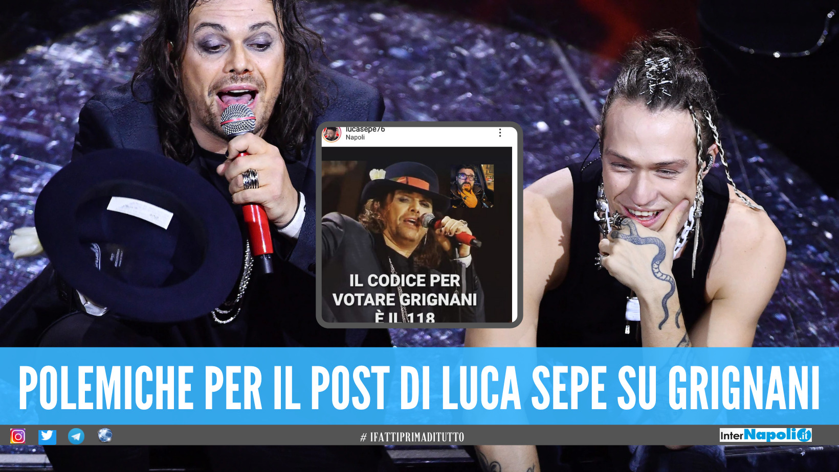 Luca Sepe, raffica di critiche dopo il post contro Gianluca Grignani: «Votatelo con il codice 118»