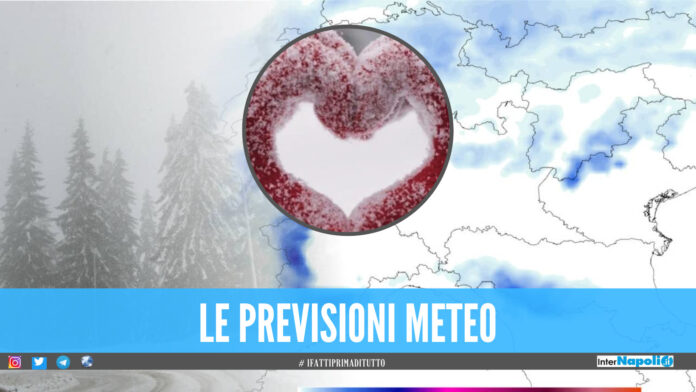 Meteo, brutte notizie per gli innamorati: a San Valentino tornano freddo e neve