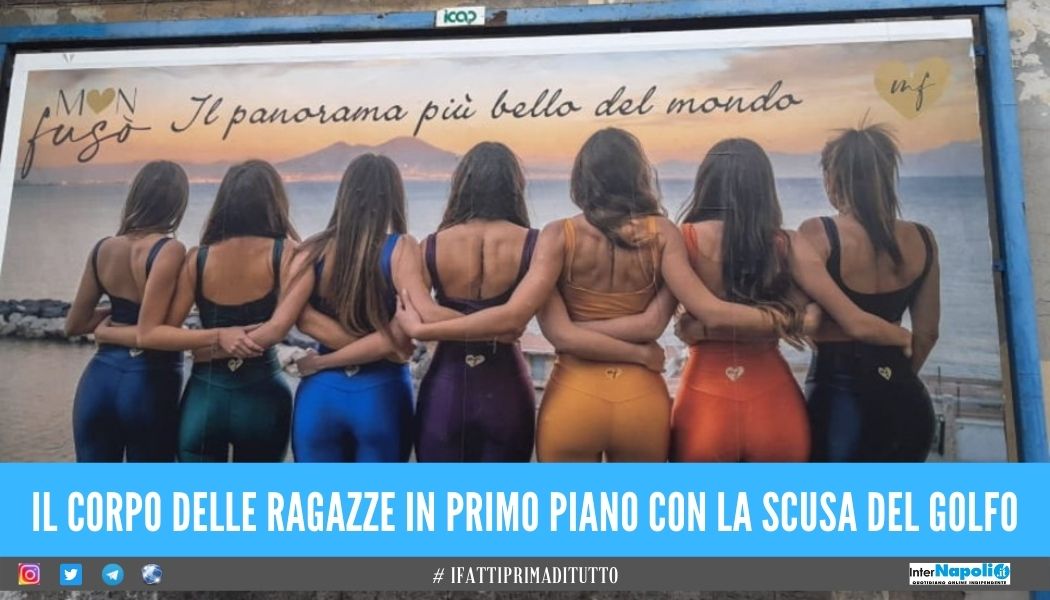Polemica sul cartellone pubblicitario a Napoli, mostra il lato B di 7 ragazze