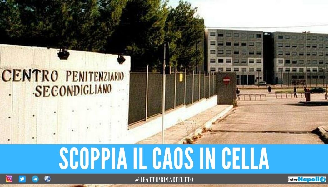 Sfonda la parete del carcere di Secondigliano e picchia 4 agenti penitenziari