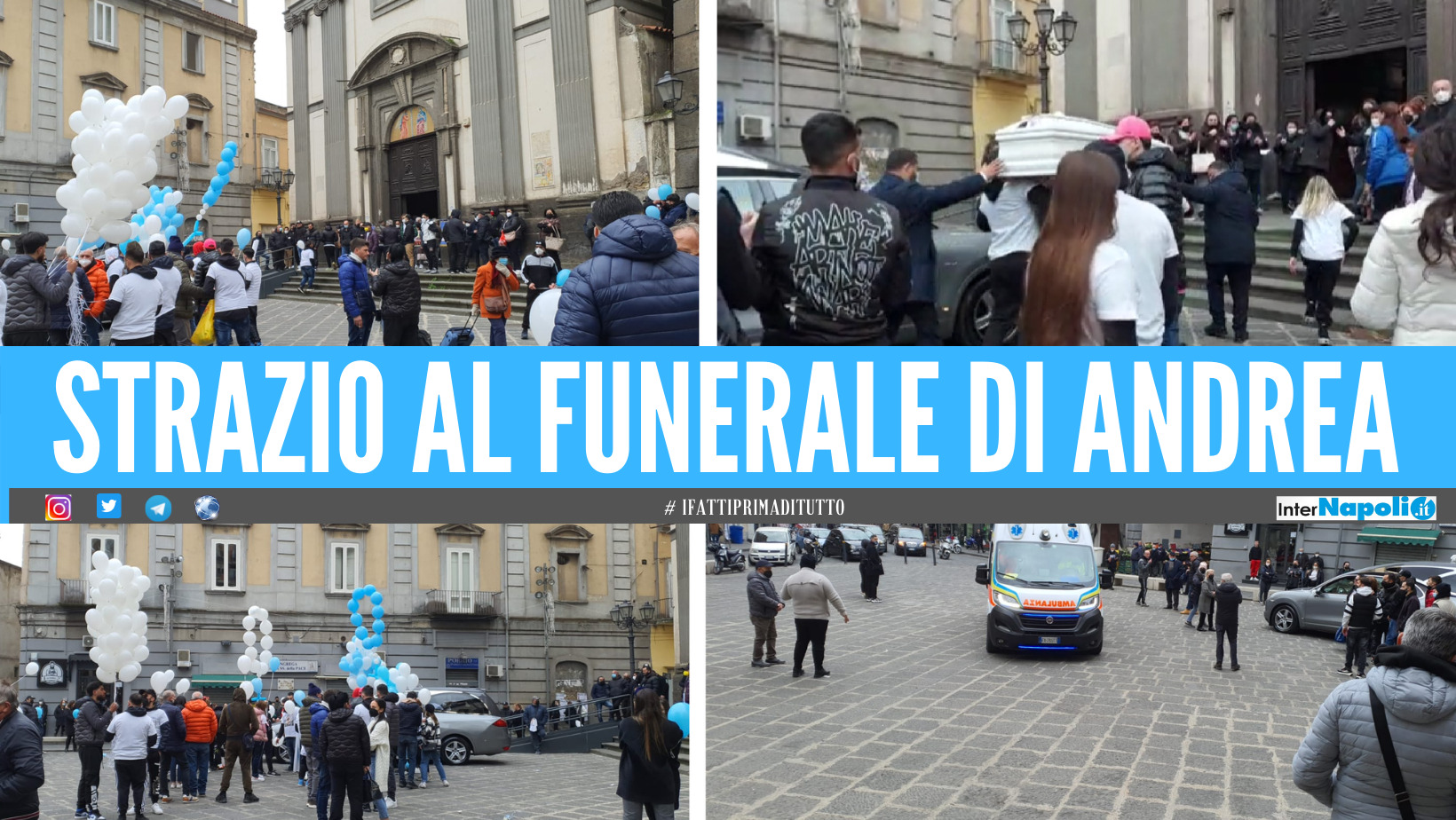 Giugliano. Strazio al funerale di Andrea Pragliola, familiari colti da malore: "Ti ricorderemo per sempre"