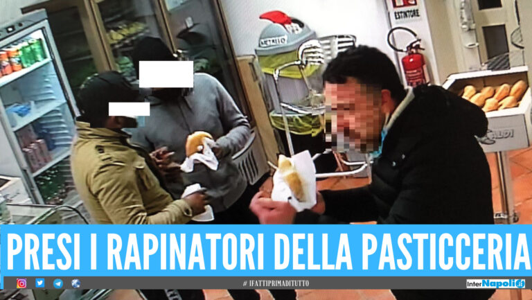 [Video]. Pasticciere picchiato per 130 euro nel Napoletano, presi 3 rapinatori: hanno mangiato cornetti e graffe prima del raid