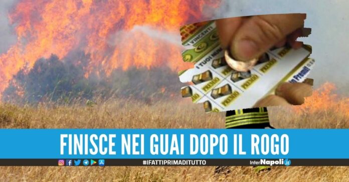 Falò della 'sfortuna' in provincia di Napoli, beccato a bruciare tanti gratta e vinci