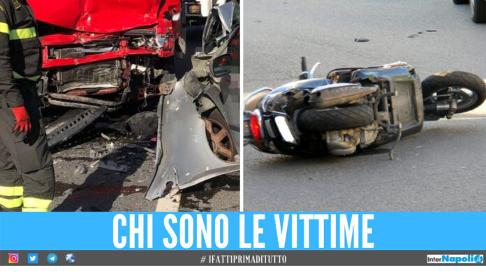 Incidente Asse Mediano Domiziana. Sulla sinistra foto CasertaWeb, sulla destra immagine di repertorio