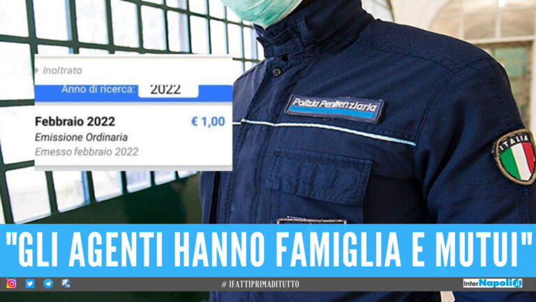 “Busta paga di soli 1 euro”, la denuncia della polizia penitenziaria in Campania