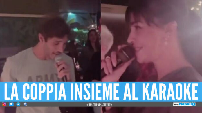 Stefano De Martino e Belen Rodriguez al karaoke