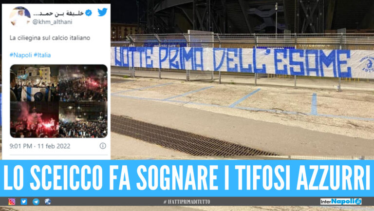E’ il grande giorno di Napoli-Inter, i tifosi spingono la squadra ma lo sceicco li fa sognare con un tweet
