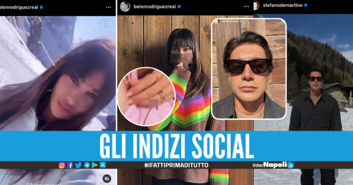 Belen Rodriguez e Stefano De Martino sulla neve