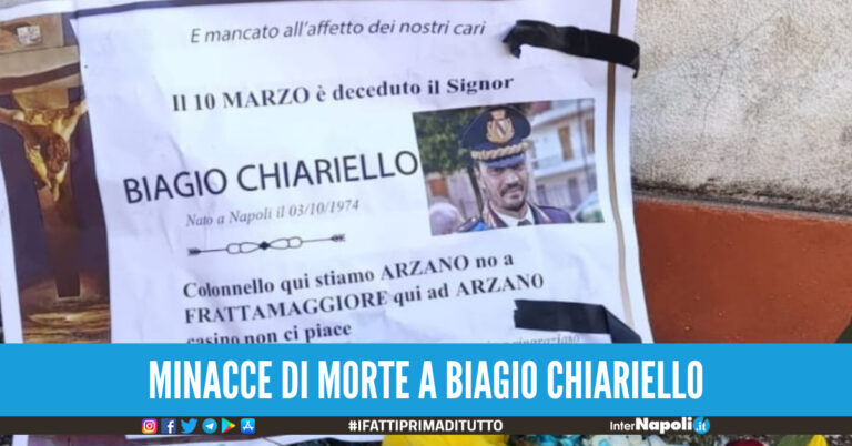 Arzano, la camorra alza il tiro: manifesti di morte per il Comandante Biagio Chiariello