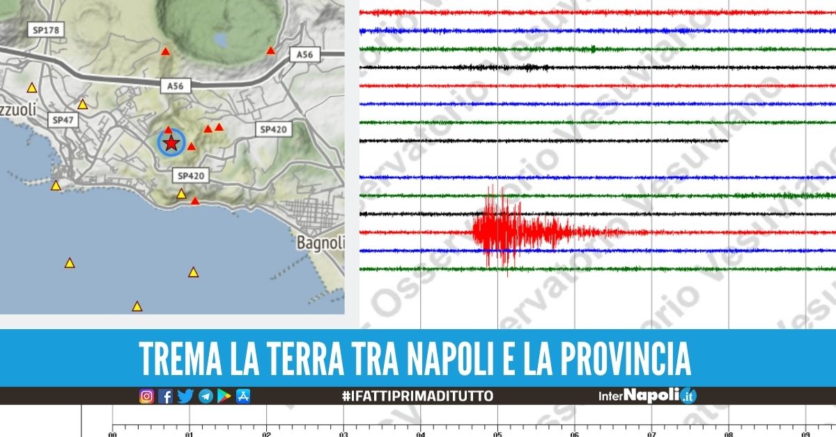 Terremoto tra Napoli e Pozzuoli, registrata una scossa di magnitudo 3.5
