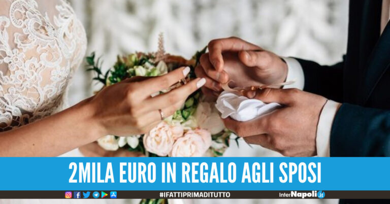 Duemila euro a chi si sposa, il regalo della Regione valido fino al 31 dicembre 2022