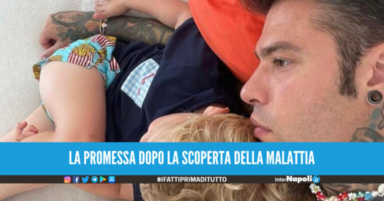 Fedez con il piccolo Leone